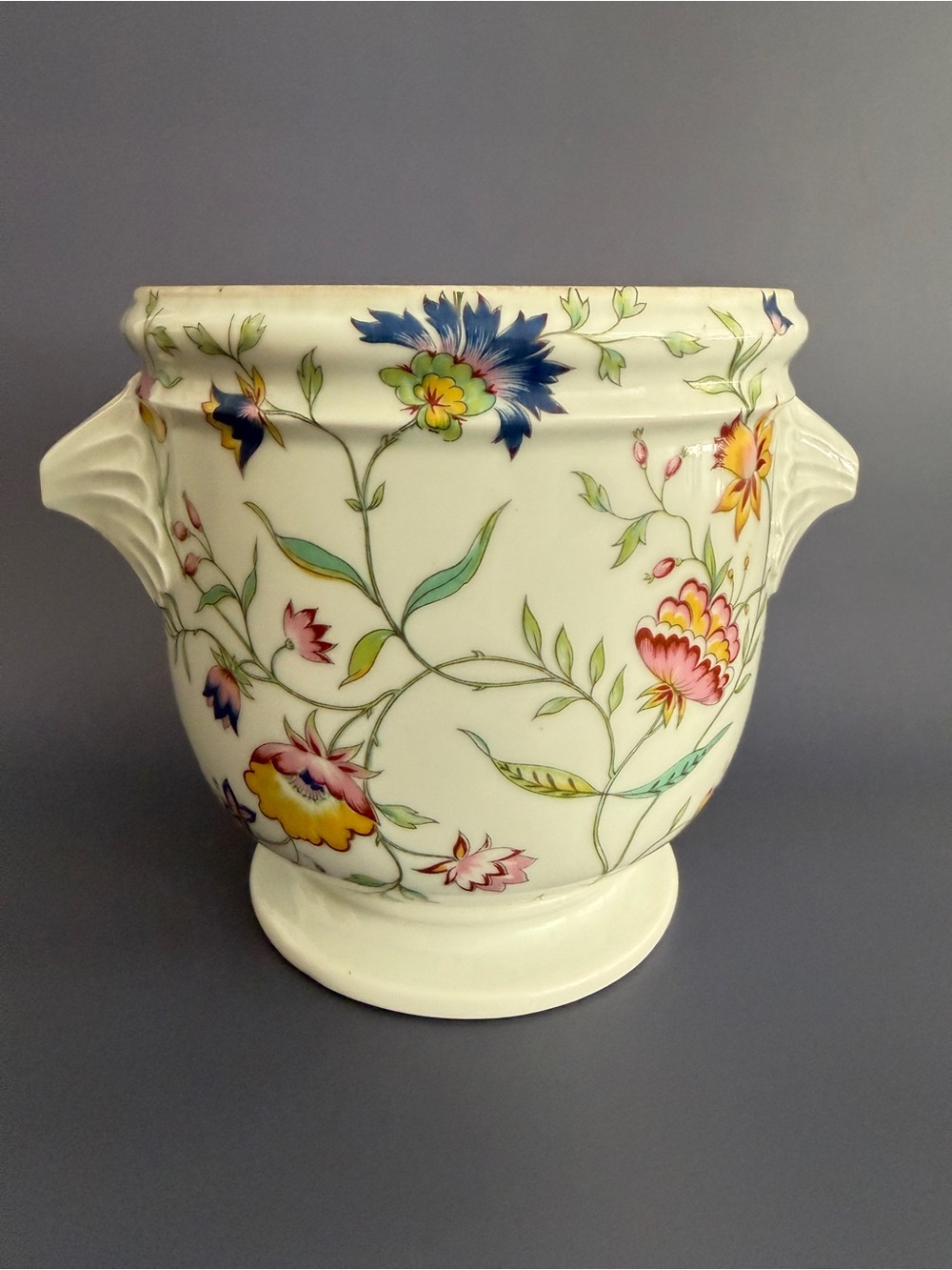 Vintage Royal Limoges Floral Ceramic Cachepot